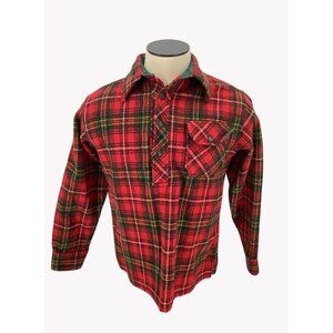 Vintage LL Bean Script Wool Trapper Popover Jacket Size M Mens Plaid  USA